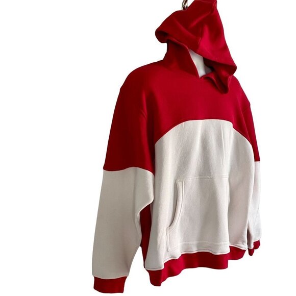Red Oak Sportswear Mens Pullover Hoodie Sweatshirt with Pocket Red White XL - Picture 9 of 15